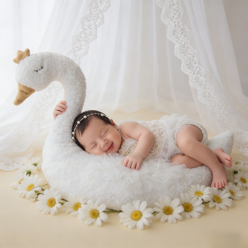 Photography Outfits - Yenidoğan Fotoğraf Çekimi için Kuğu Dantel