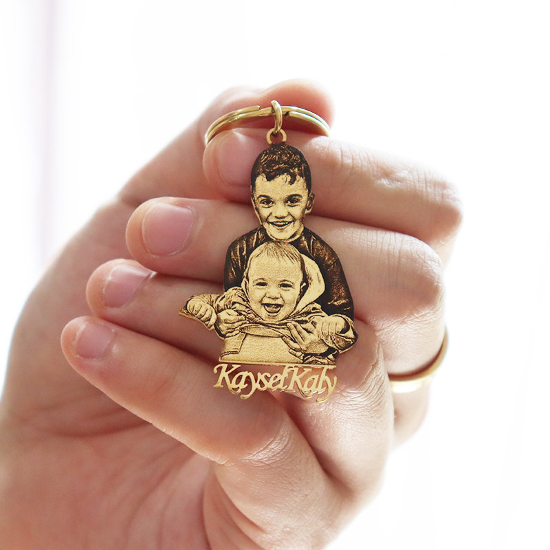 Photographic Memory - Kişiselleştirilmiş Bebek fotoğraflı anahtarlık Kazınmış Aile