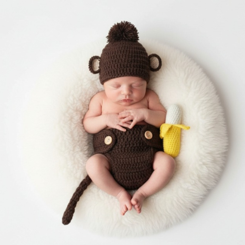 Photography Outfits - Bebek Fotoğraf Sahne El Yapımı Maymun